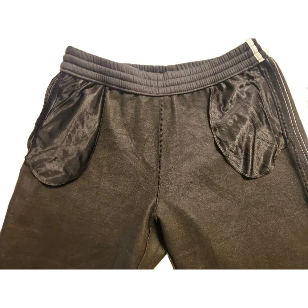 Adidas Essentials 3-Stripes Open Hem Fleece Pants Men XLT Black